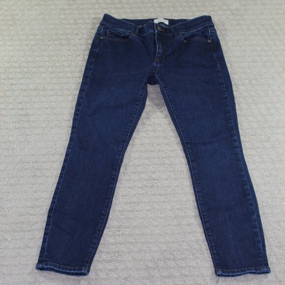 Loft Outlet Jeans Womens Sz 2 Mid Rise Modern Skinny Dark Wash Denim Blue - Picture 1 of 6